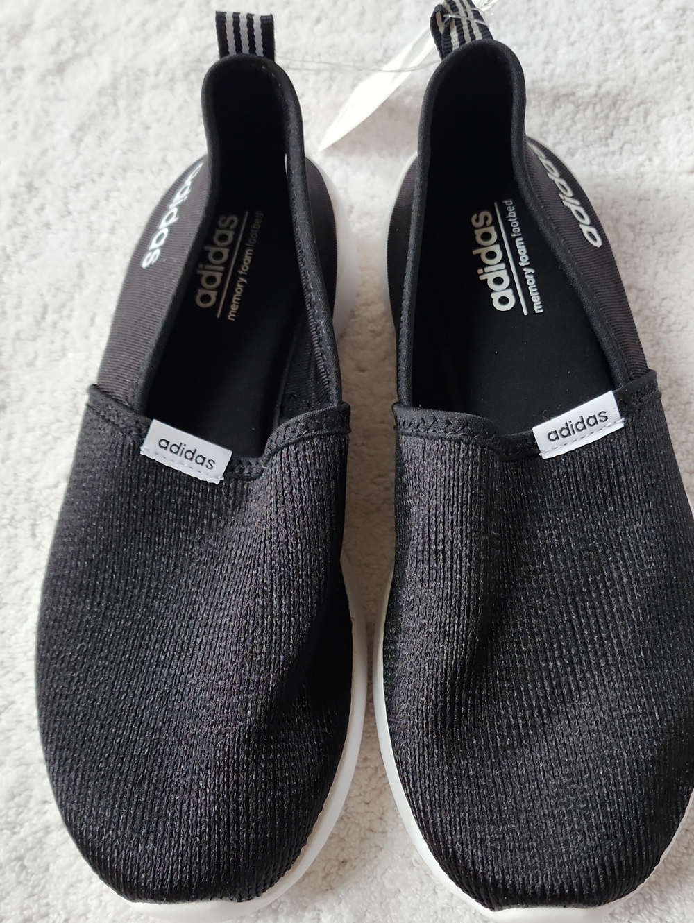 adidas Women's Black/White Lite Racer Slip-on Sneaker Size 7 New
